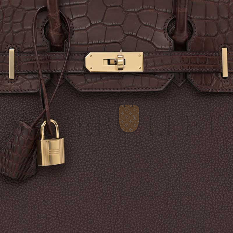 H**mes MASTER BIRKIN 30 TOGO MATTE ALLIGATOR ROUGE SELLIER (30*23*15cm)